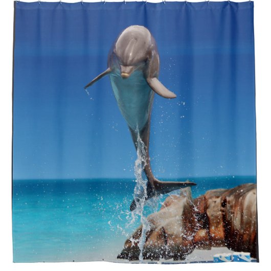 Rideaux De Douche Dolphin Blue Water Océan Animaux sauvages (Devant)