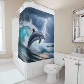 Rideaux De Douche Dolphin Dive (En situation)