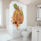 Rideaux De Douche Donner Merci citrouille floral (En situation)