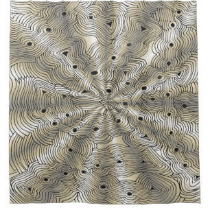 Rideaux De Douche Doodle Abstrait de ferme de fourmis métalliques fu