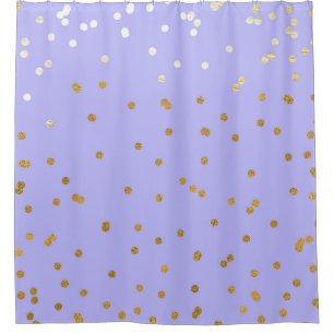 Rideaux De Douche Dots Confetti Purple & Or Glam Glamor Moderne