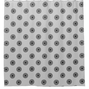 Rideaux De Douche Dots noir & blanc cible + votre backgr. & idée