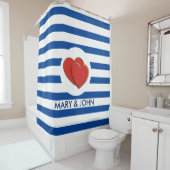 Rideaux De Douche Double Coeurs dans l'amour + votre backgr. & idées (En situation)