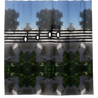 RIDEAUX DE DOUCHE DOUCHE À FLEURS AVEC CIEL