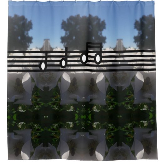 RIDEAUX DE DOUCHE DOUCHE À FLEURS AVEC CIEL (Devant)