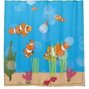 Rideaux De Douche Douche à poissons clowns