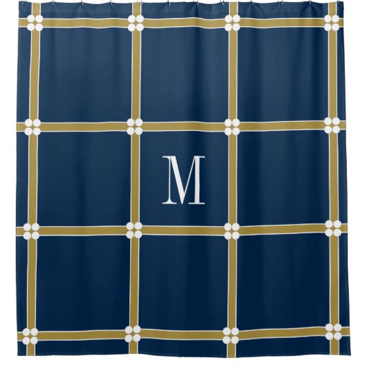 RIDEAUX DE DOUCHE DOUCHE CHIC CURTAIN_GOLD/NAVY/WHITE (Devant)