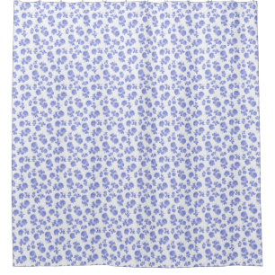 Rideaux De Douche Douche florale sensible de fleurs bleues et