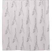 Rideaux De Douche Douche française de griffonnage d'aquarelle de (Devant)