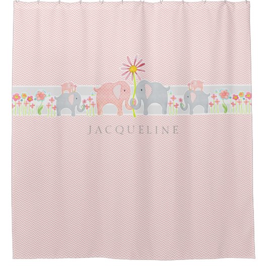 Rideaux De Douche Douche personnalisée de salle de bains de fille (Devant)