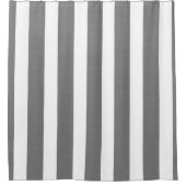 Rideaux De Douche Douche personnalisée Gris et blanc à rayures (Devant)