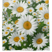 Rideaux De Douche Doux marguerite motif blanc fleurie verte (Devant)