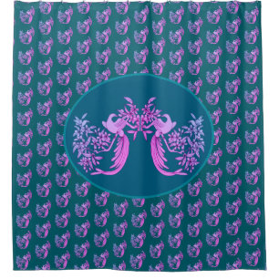 Rideaux De Douche Dove On Flower Branch Animal Art