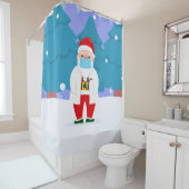 Rideaux De Douche dr santa claus covid masque de noël (En situation)