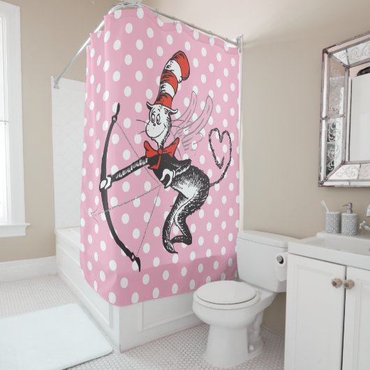 Rideaux De Douche Dr. Seuss Valentine | Le Chat dans le Cupid Casque (En situation)