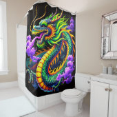 Rideaux De Douche Dragon Art (En situation)