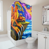 Rideaux De Douche Dragon Art (En situation)
