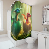Rideaux De Douche Dragon Babies (En situation)