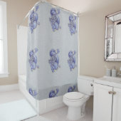 Rideaux De Douche Dragon bleu (En situation)