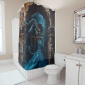 Rideaux De Douche Dragon bleu (En situation)