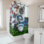Rideaux De Douche Dragon chinois de Chien carlin (En situation)