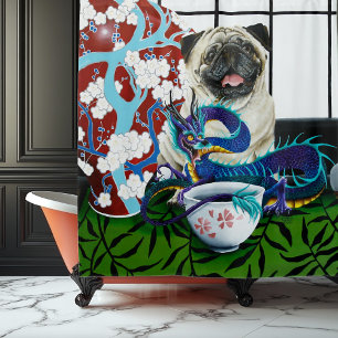 Rideaux De Douche Dragon chinois de Chien carlin