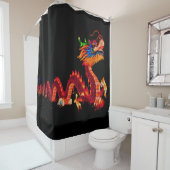 Rideaux De Douche Dragon de défilé chinois (En situation)