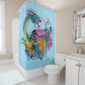 Rideaux De Douche Dragon d'eau chinois Poisson Koi (En situation)