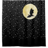 Rideaux De Douche Dragon, étoiles de scintillement, lune, stary noir (Devant)