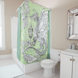 Rideaux De Douche Dragon Fée de Jardin