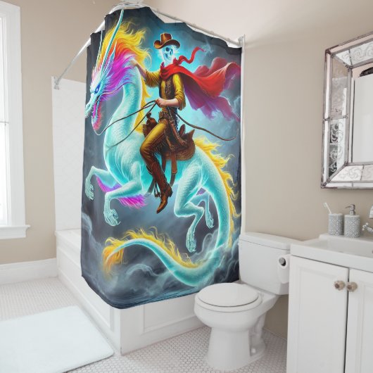 Rideaux De Douche Dragon Ghost Rider (En situation)