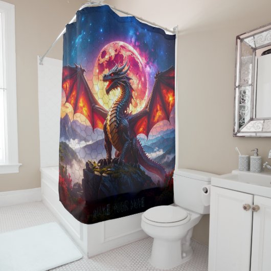 Rideaux De Douche Dragon grid 001 (En situation)