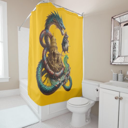 Rideaux De Douche Dragon Guard Shower Curtain – Mystical Power (En situation)