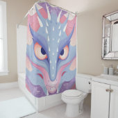 Rideaux De Douche Dragon Head couleurs pastel (En situation)