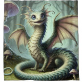 Rideaux De Douche Dragon Jabberwocky Cute Imaginaire Créature Art (Devant)