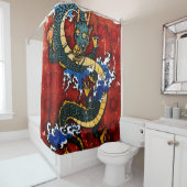 Rideaux De Douche Dragon japonais (En situation)