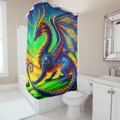 Rideaux De Douche Dragon majestueux (En situation)