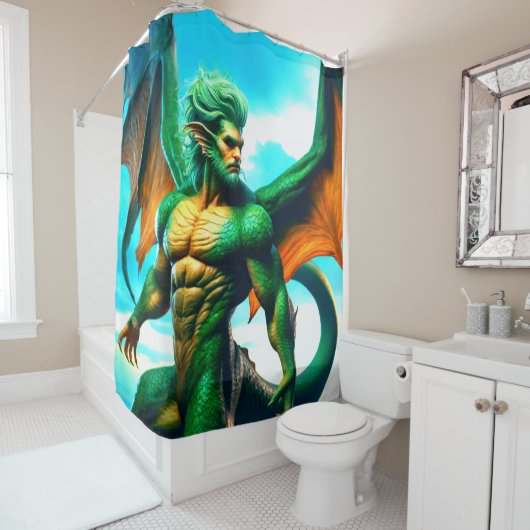 Rideaux De Douche Dragon Man (En situation)