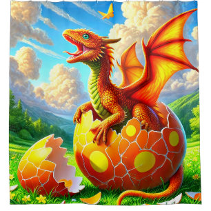 Rideaux De Douche Dragon orange