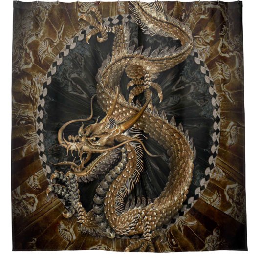 Rideaux De Douche Dragon oriental chinois dragon (Devant)