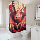 Rideaux De Douche Dragon rouge (En situation)