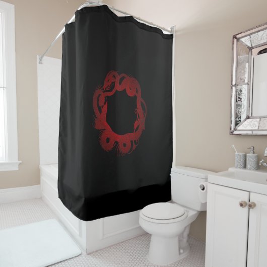 Rideaux De Douche Dragon Rouge (En situation)