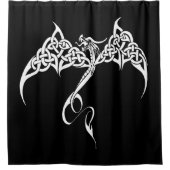 Rideaux De Douche Dragon tribal celtique noir blanc (Devant)
