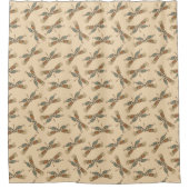 Rideaux De Douche Dragonflies Motif Sur Crème Jaune (Devant)