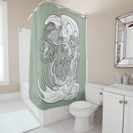 Rideaux De Douche Dragons enchaînés (En situation)