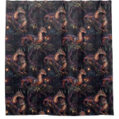 Rideaux De Douche Dragons pourpres perchés dans les arbres (Devant)