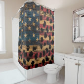Rideaux De Douche Drape de douche imprimé léopard Drapeau américain  (En situation)