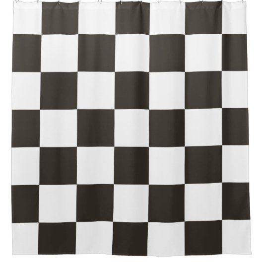 Rideaux De Douche Drapeau À damiers (noir et blanc) (Motif du vérifi (Devant)