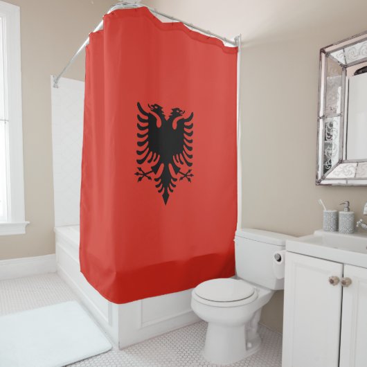 Rideaux De Douche Drapeau albanais (En situation)