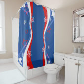 Rideaux De Douche Drapeau américain Abstrait (En situation)